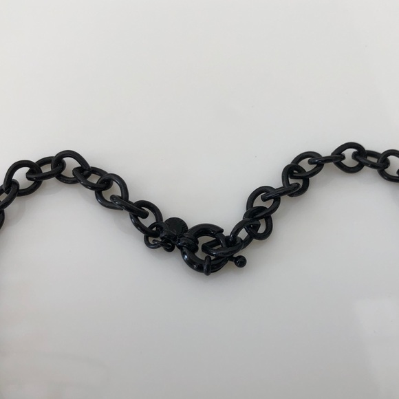 Black Statement Necklace Clear Jewels - Picture 3 of 4